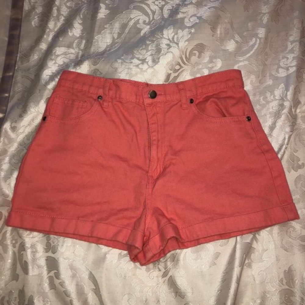 Salmon High Waist Shorts